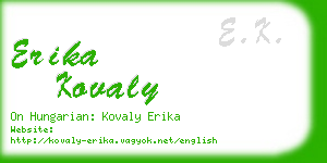 erika kovaly business card